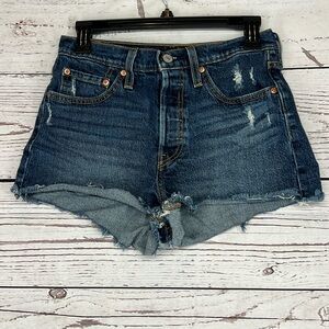 LEVI'S WOMEN'S DARK WASH 501 WORN IN ORIGINAL SHORTS NWOT